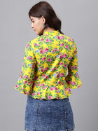 TOP 0001_Yellow Floral TOP _CottonBland image 4