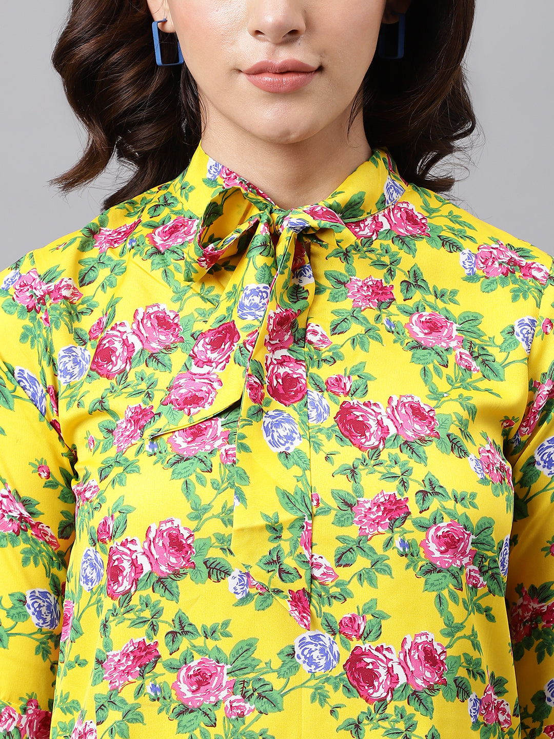 TOP 0001_Yellow Floral TOP _CottonBland image 8